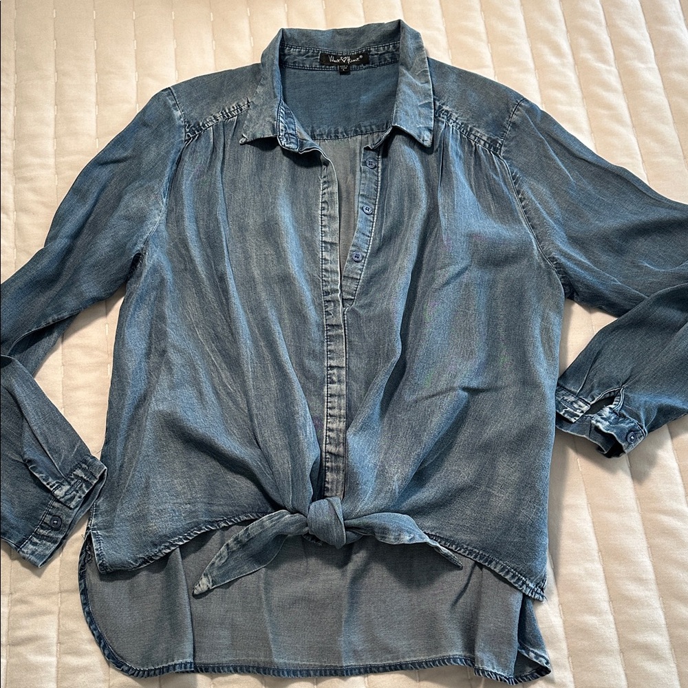Velvet Heart Blue Button Down Tencel Shirt